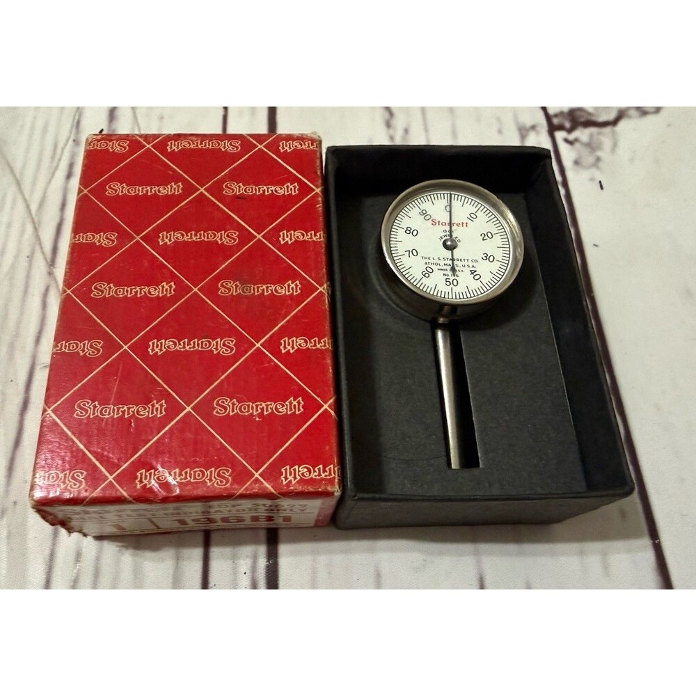 Plunger .001” Jeweled STARRETT 196B1 Universal Dial Test INDICATOR Gauge w/BOX